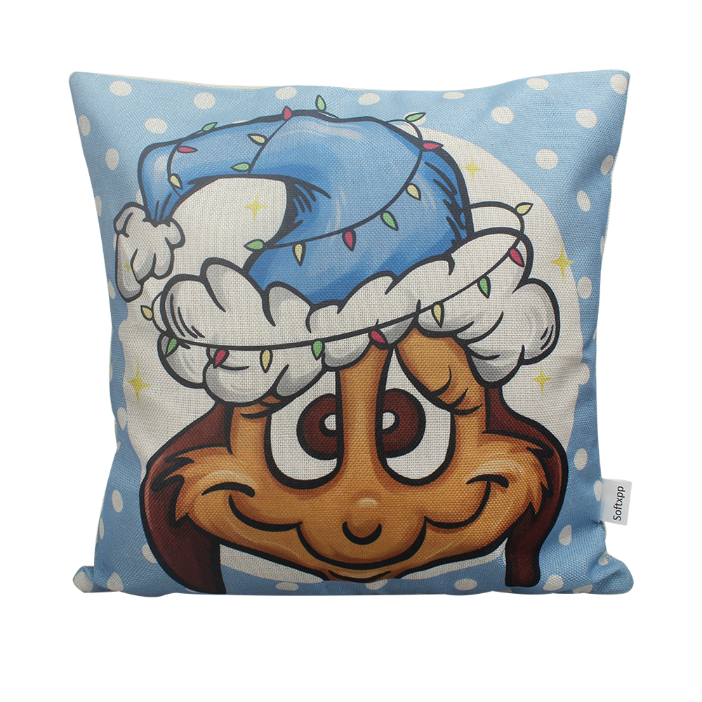 Softxpp Square Pillow covers,18"x18" Linen Merry Christmas Decorative Throw Pillow Covers for Office Bedroom Home Decorative 2 Pack