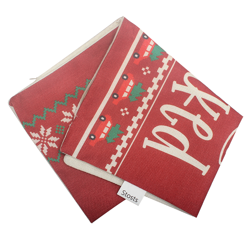 Stosts Pillow cases,2 PCS Christmas Red Decorative Throw Pillow Covers for Office Bedroom Home Decorativer,18 x 18 Inches