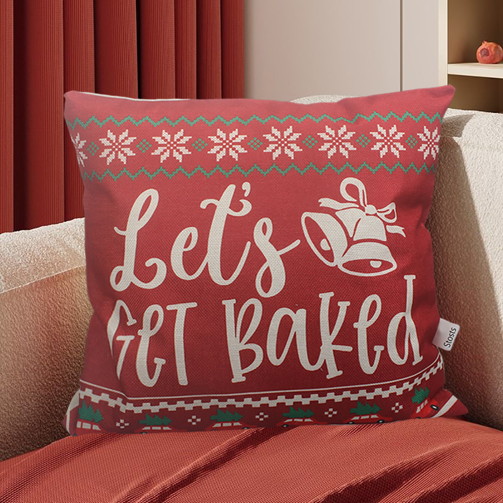 Stosts Pillow cases,2 PCS Christmas Red Decorative Throw Pillow Covers for Office Bedroom Home Decorativer,18 x 18 Inches