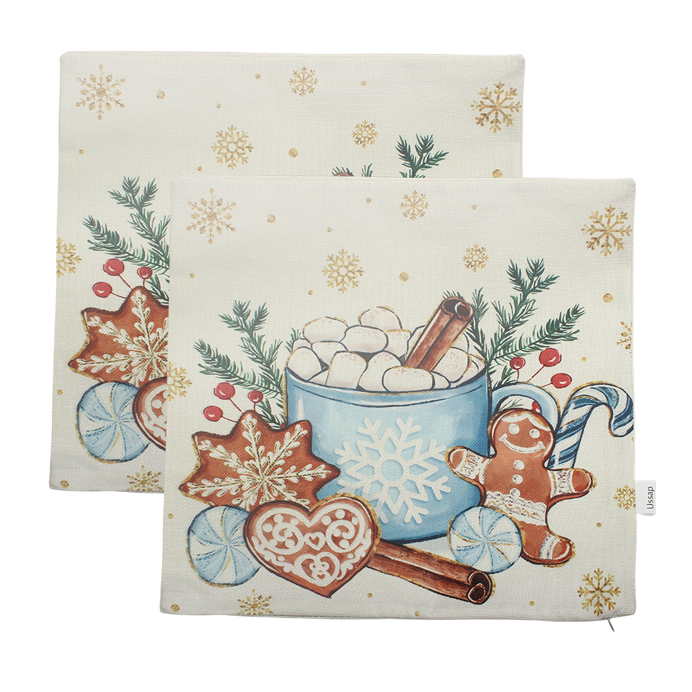 Ussap 26"x26" Pillowcase with simple design and versatile patterns, living room pillow, linen fabric, comfortable and breathable