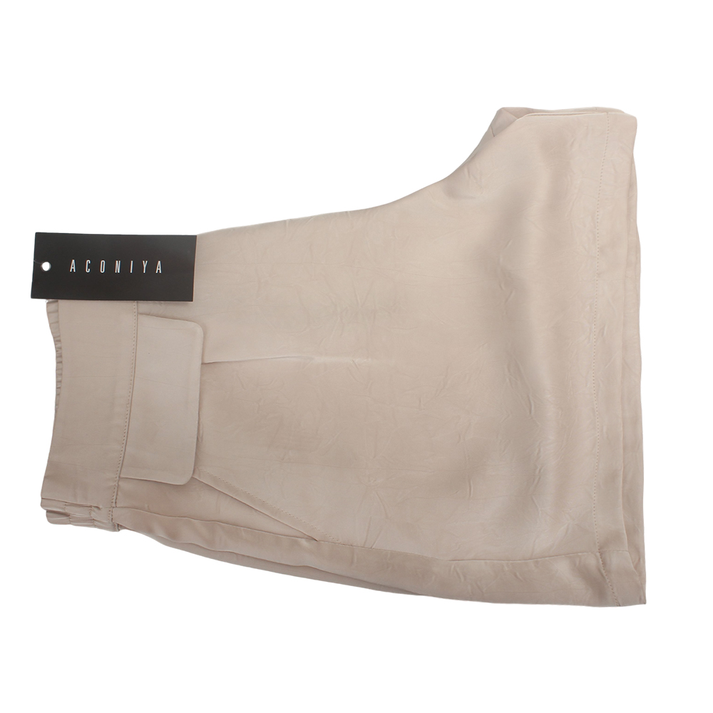 ACONIYA Shorts,Women's Commute Casual Shorts - Summer Elastic Back Waist Pleated Wide Leg Shorts