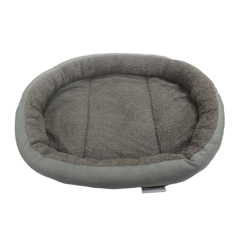 MTOUOCK Pet Cushions,Comfortable Soft Oval Shape Dogs Cats Plush Cushion,22in Grey