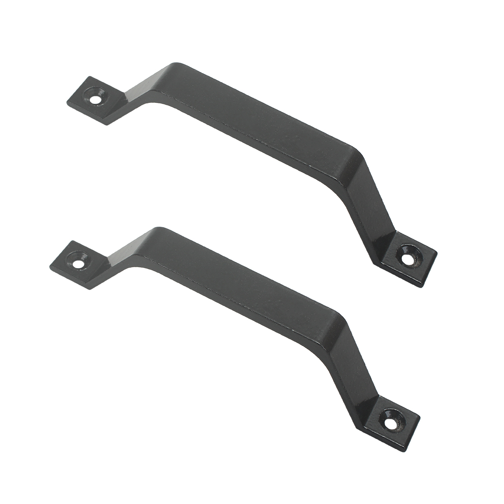 JIMHOOKING Metal Pulls,6.1 Inch Gate Handles Hardware for Sliding Barn Door Gate Cabinet Closet Drawer Garage Shed (Black-2 Pcs)