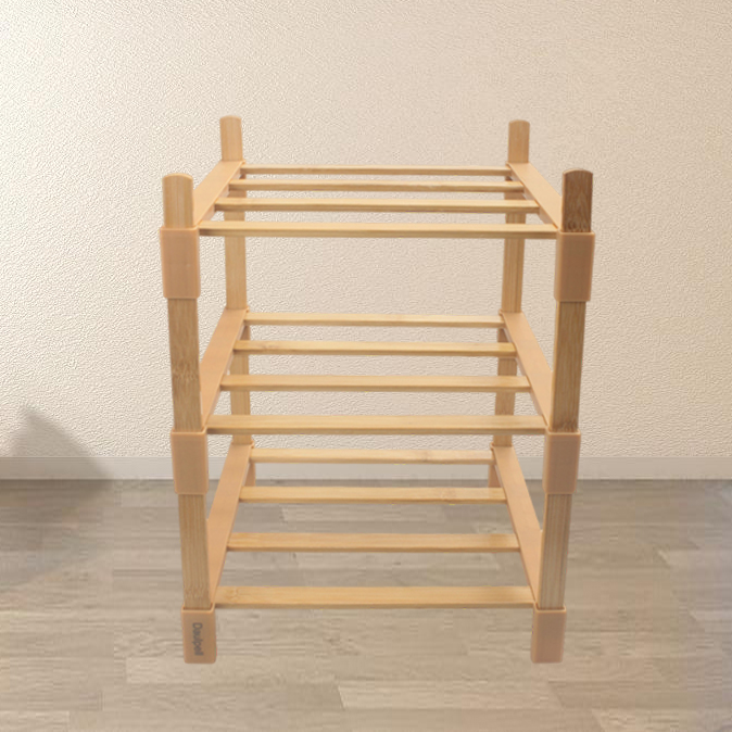 Daulpell Versatile Bamboo Furniture Shelf - 3-Tier Open Design Storage Rack for Toiletries, Towels & Slippers & More