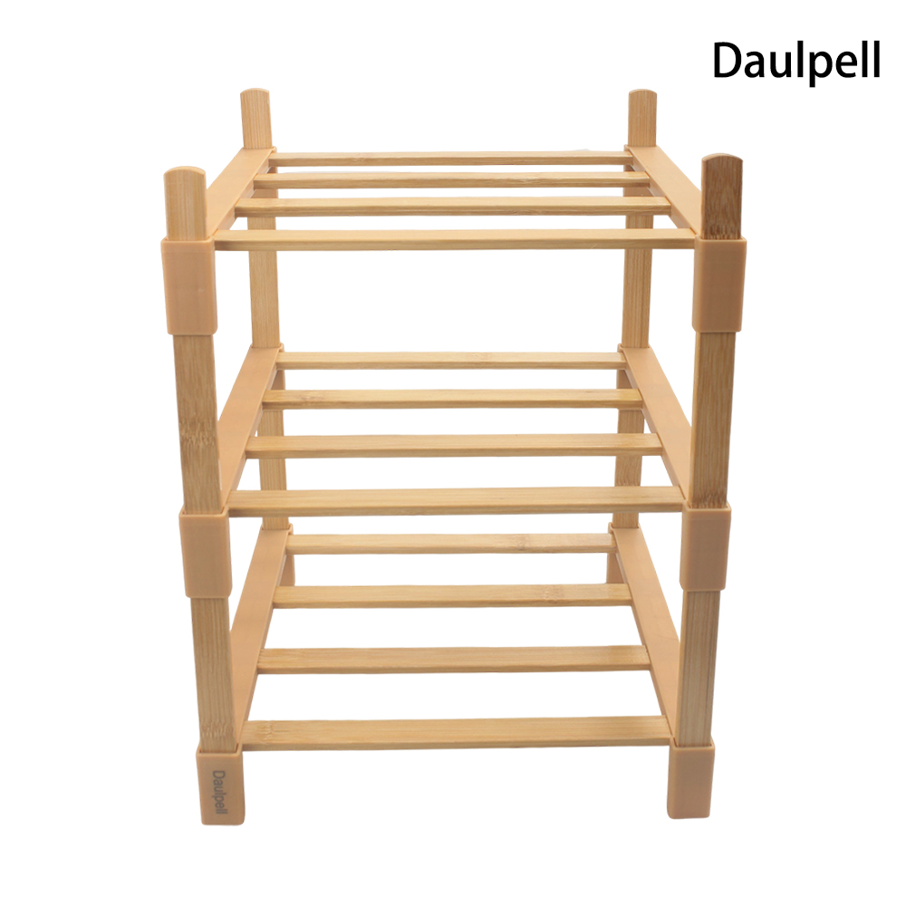 Daulpell Versatile Bamboo Furniture Shelf - 3-Tier Open Design Storage Rack for Toiletries, Towels & Slippers & More