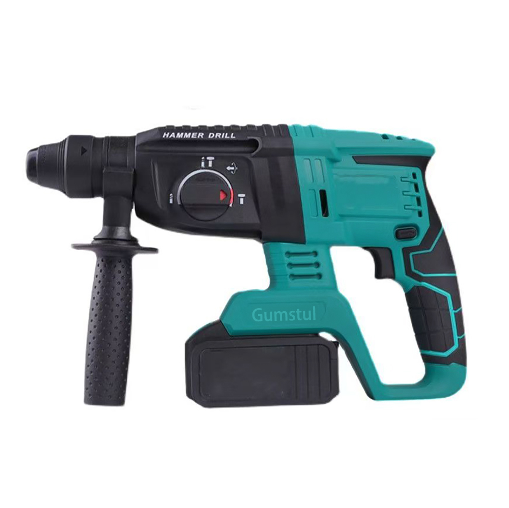 Gumstul Power-Operated Percussion Hammer Drills,18V Wirelesss Electric Rotary Hammer Drill with Battery,4 Modes Hammer Drill for Concrete Home Use and Professional Construction Work