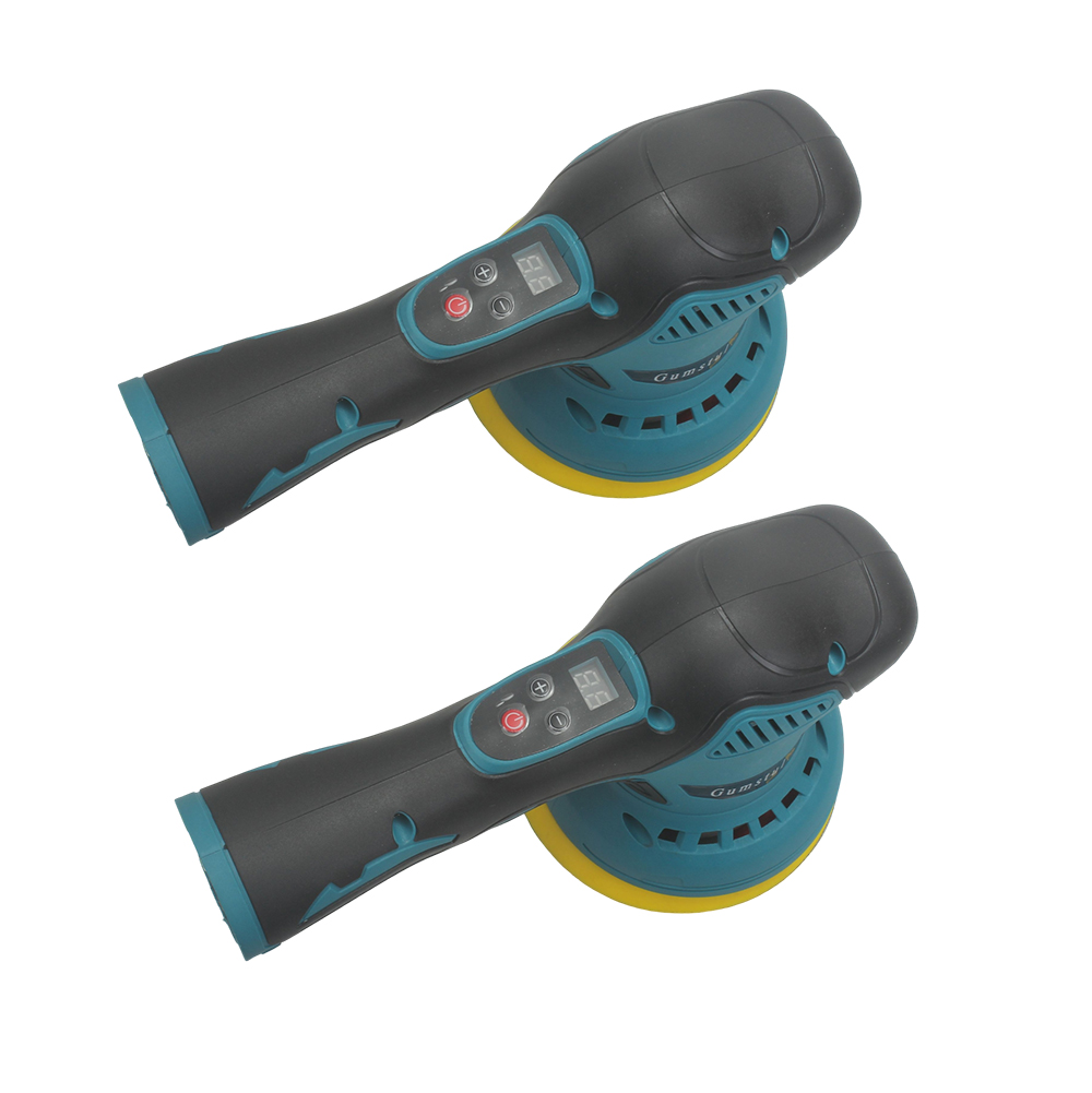 Gumstul Electric Floor Polishing Machine,6 Inch Portable Cordless Buffer Polisher Kit, 2800-5500rpm Orbital Polisher with 2Pack 12V Lithium Battery and Charger