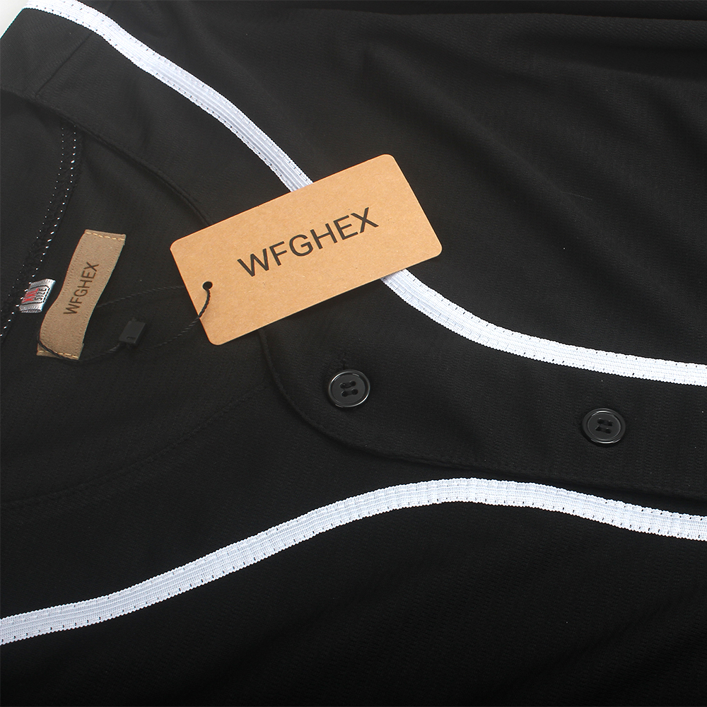 WFGHEX Baseball uniforms,Men's Casual Baseball Jersey Short Sleeve Button-Up Hip Hop Streetwear Shirt Classic Striped Uniform Top