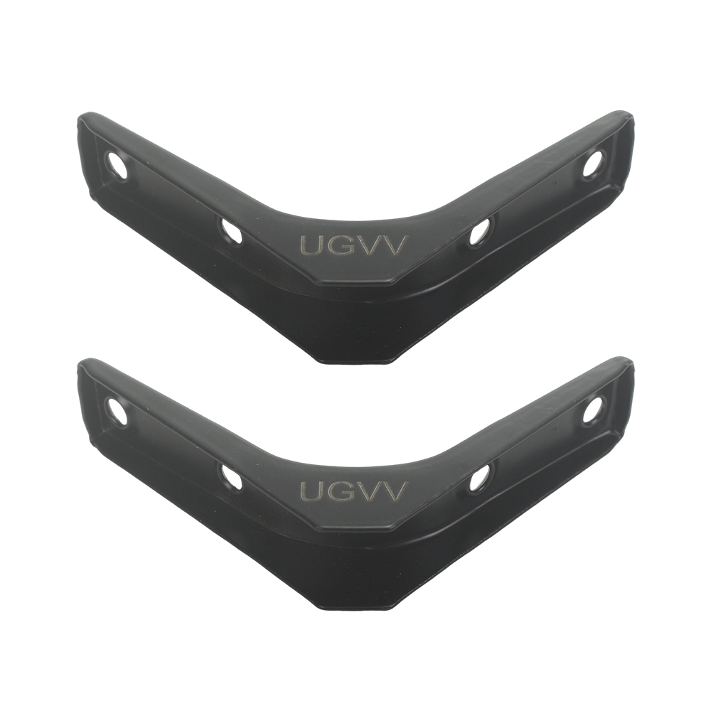 UGVV 3 Inch Heavy Duty Wall Mount Black L Corner Brackets (2-Pack), Fittings of metal for furniture for DIY Shelves, Wood, Shelves, Cabinets