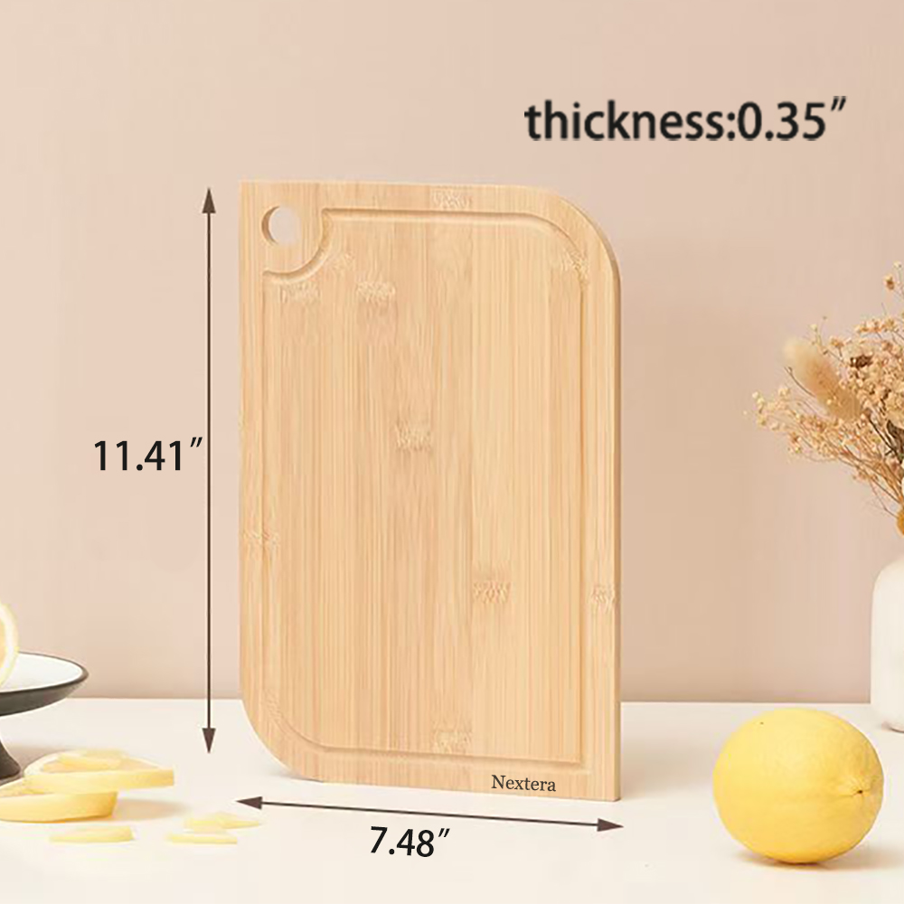 Nextera Cutting boards,11.4"x 7.5" Small Bamboo Wood Cutting Board with Juice Groove,Kitchen Cutting boards for Meat Vegetables and Cheese