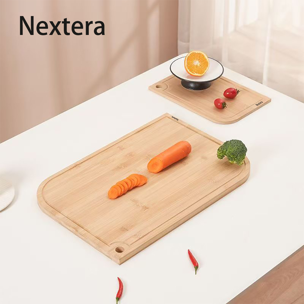 Nextera Cutting boards,11.4"x 7.5" Small Bamboo Wood Cutting Board with Juice Groove,Kitchen Cutting boards for Meat Vegetables and Cheese