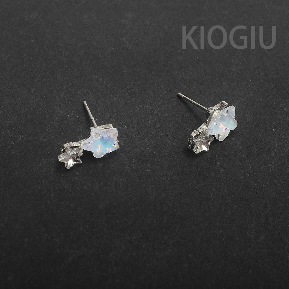 KIOGIU S925 Sterling Silver Post Moonstone Star Drop Earrings,Dainty Studs for Women, Ideal for Daily Wear / Date Nights / Parties & Gifts