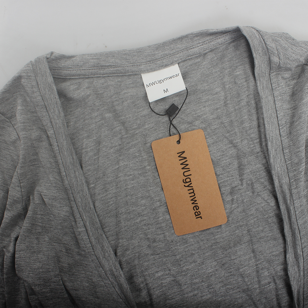 MWUgymwear Sport Shirts,Women's Lightweight Sport shirts - Long Sleeve Tie-Front Cardigan for Yoga, Dance, Fitness & Daily Layering