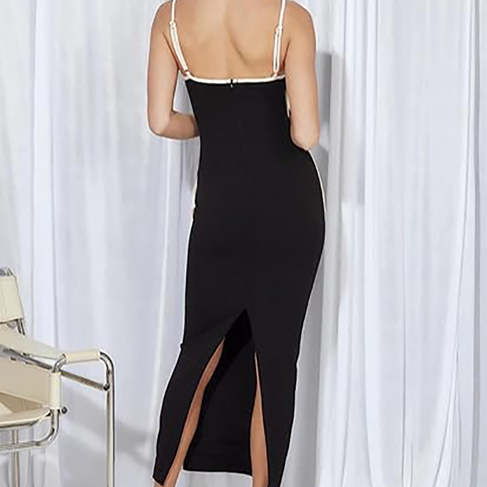 MWUgymwear Women's Dresses,Spaghetti Strap Sleeveless Long Bodycon Dress With Back Slit for Cocktail,Weddings,Loungewear,Party,Club,Dating, Vacation,Daily Wear, Party Dress Date Night Outfit