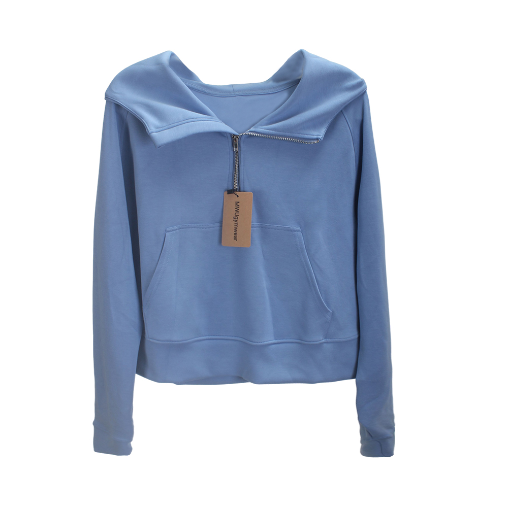 MWUgymwear Hoodies,Women's Hoodie with Half Zipper and Pockets, Slimming Top for Spring and Autumn Styles