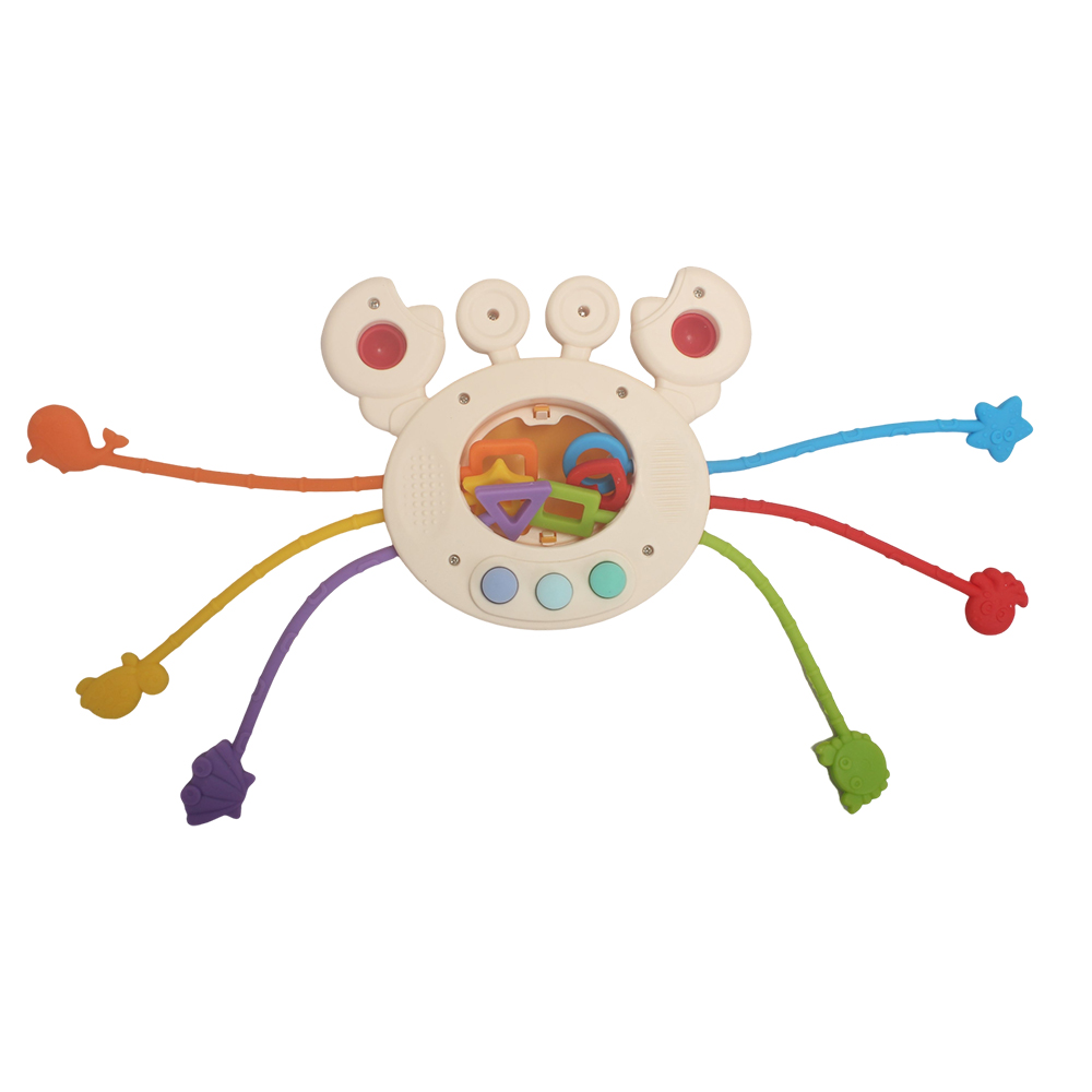 FlufiFiea Infant Toys,Baby Crab Pull-String Sensory Toy for Fun Enhance Motor Skills and Stimulate Play