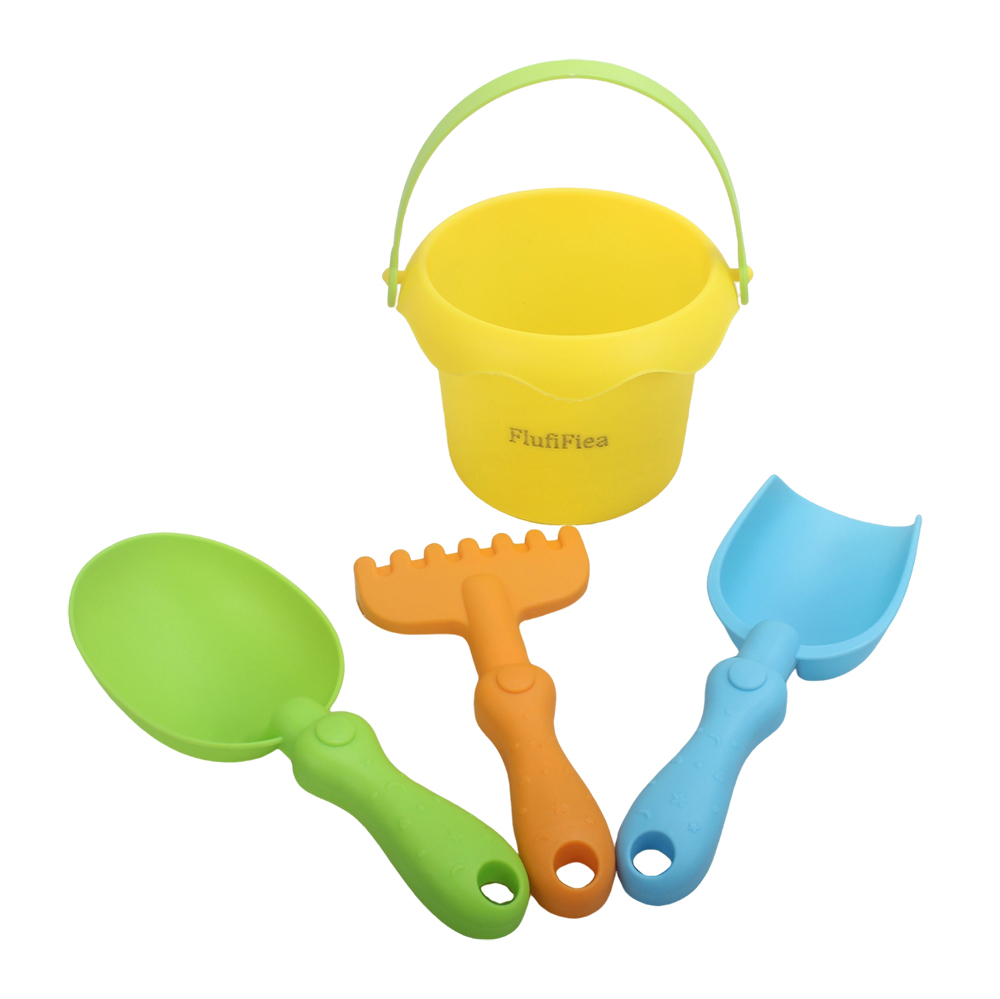 FlufiFiea Sand Toys,Kids Beach Toy Set - Sand Play Tools with Bucket, Shovel & Rake, Perfect for Beach,Pool Water Play