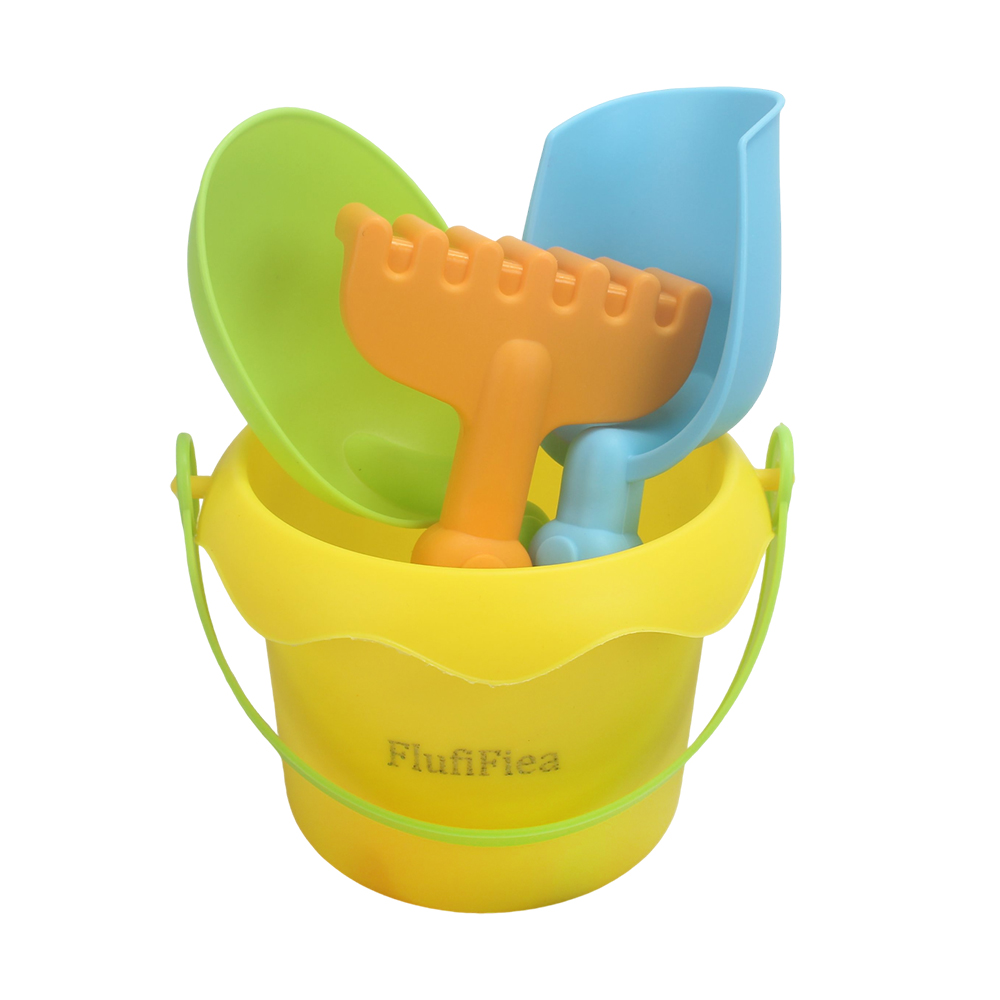 FlufiFiea Sand Toys,Kids Beach Toy Set - Sand Play Tools with Bucket, Shovel & Rake, Perfect for Beach,Pool Water Play
