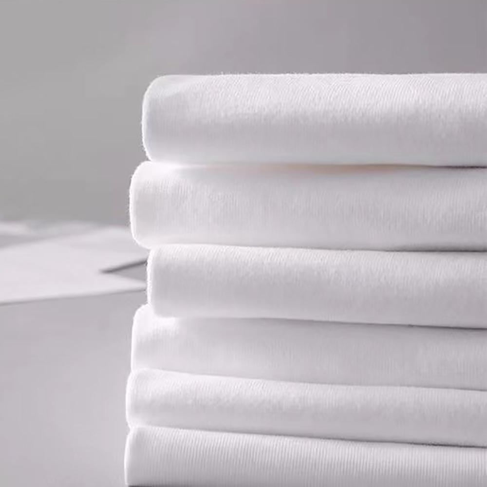 Young17 Pure white T-shirt 100% cotton solid color loose bottomed shirt for men and women