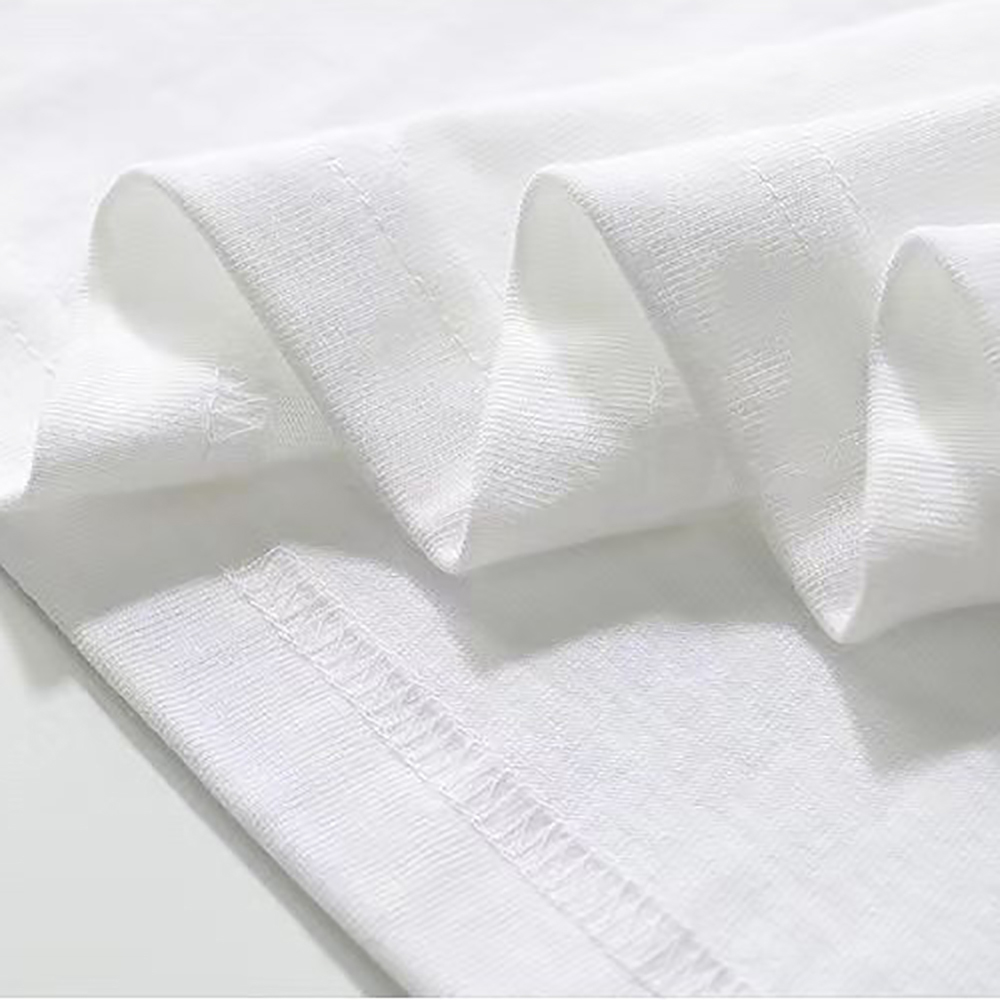 Young17 Pure white T-shirt 100% cotton solid color loose bottomed shirt for men and women