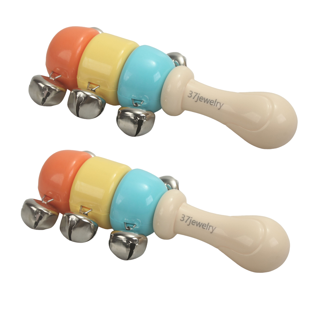 37jewelry Infant Toys,Colorful Plastic Baby Rattle with Bells for Grasping Practice, Parent-Child Bonding,Everyday Play