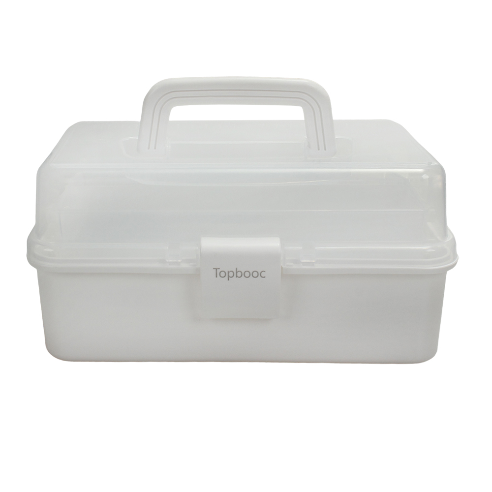 Topbooc 11inch vanity Cases,Portable 3-Tier Folding Makeup Organizer for Cosmetics, Skincare, Nail Art & Jewelry