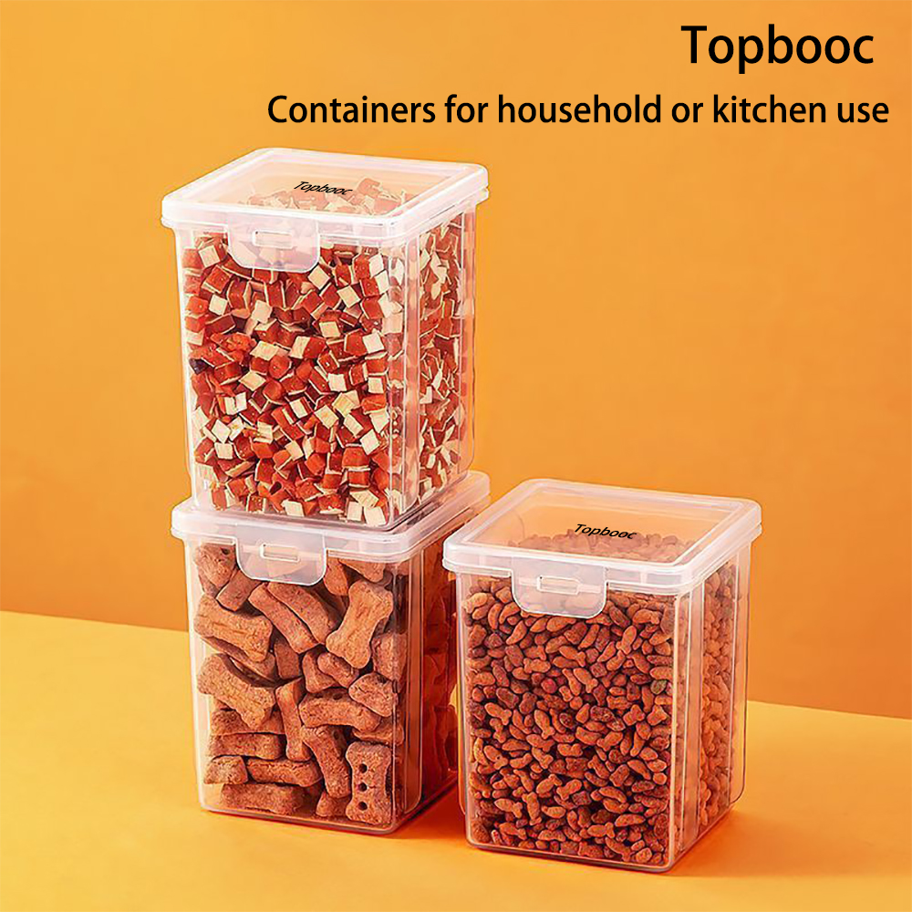 Topbooc 630ml Containers for Household or Kitchen Use,Plastic Airtight Canister for Flour, Sugar, Baking Supplies,Cereal (2-Pack)