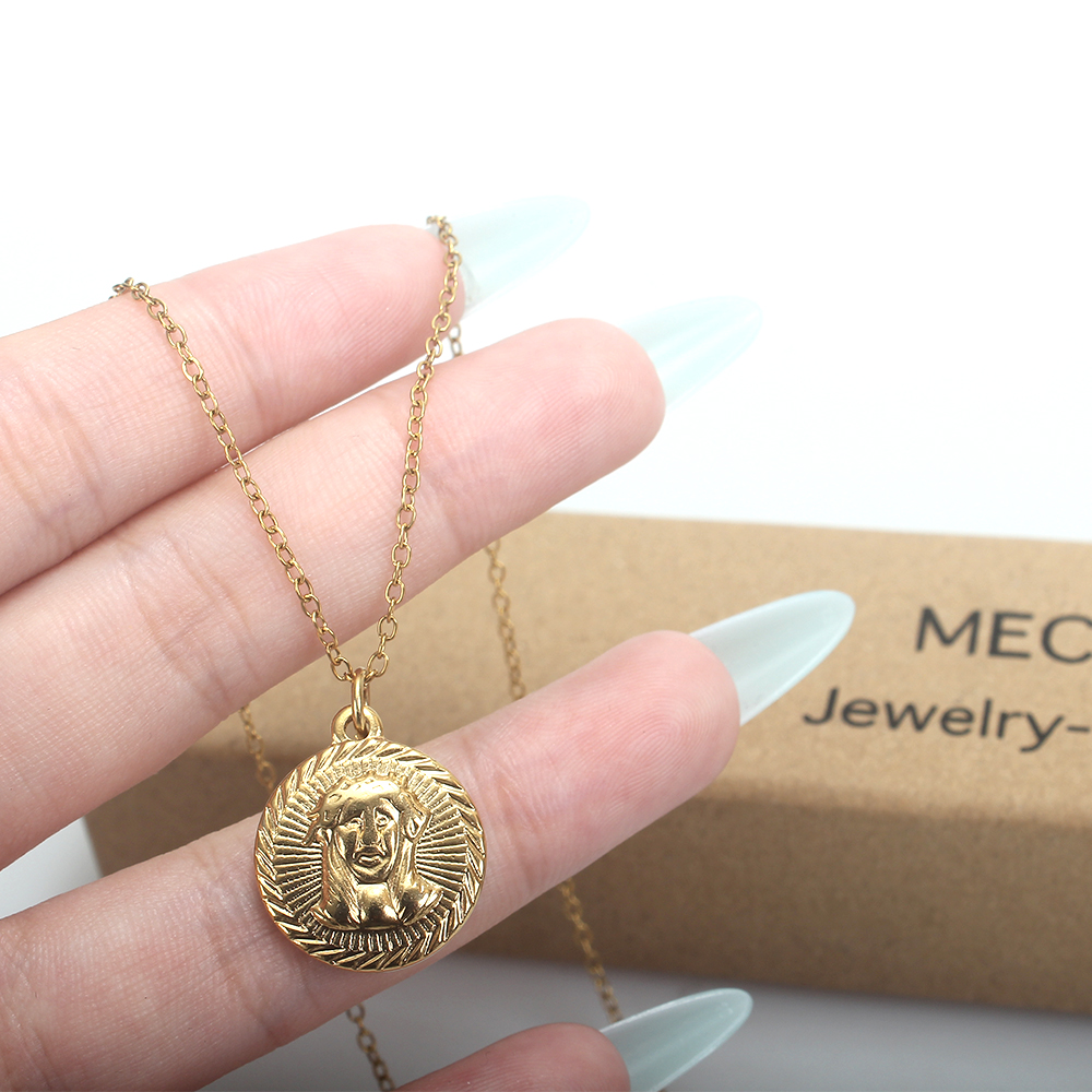 MECYLIFE Necklaces,S925 Sterling Silver with Gold-Tone,Vintage Portrait Coin Necklace, Minimalist & Elegant Collarbone Necklace for Women Girls