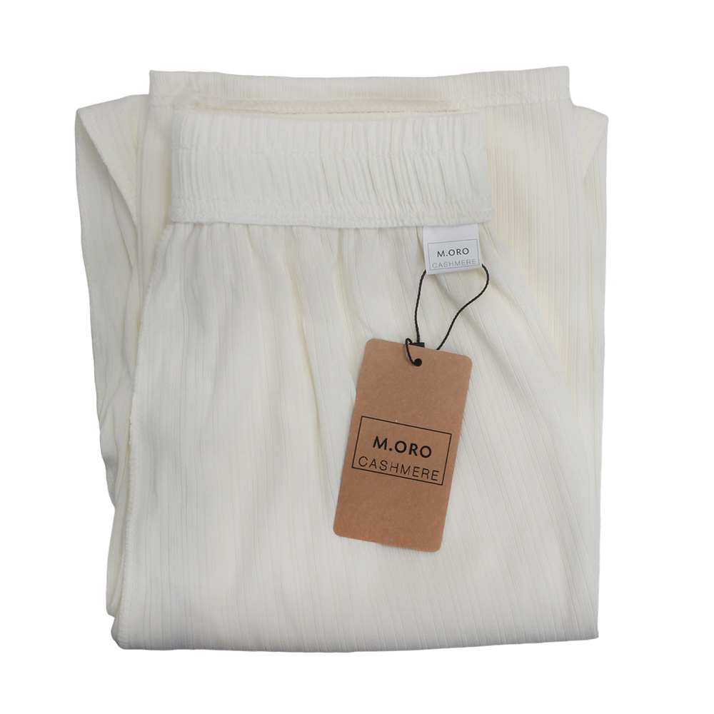 M. ORO CASHMERE Women's Comfy Casual Lounge Pants - High Waisted Knit Palazzo Trousers with Drawstring for Home, Yoga & Everyday Wear