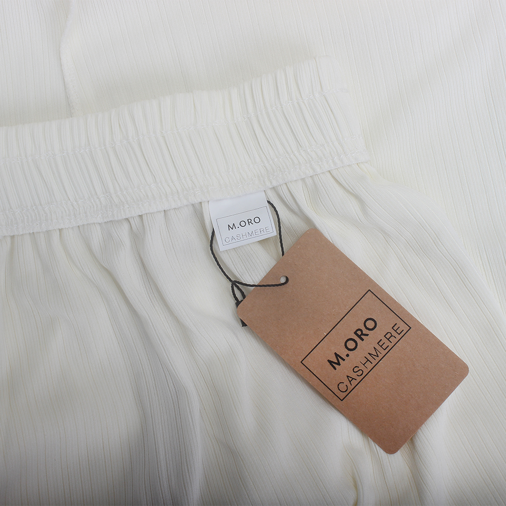 M. ORO CASHMERE Women's Comfy Casual Lounge Pants - High Waisted Knit Palazzo Trousers with Drawstring for Home, Yoga & Everyday Wear