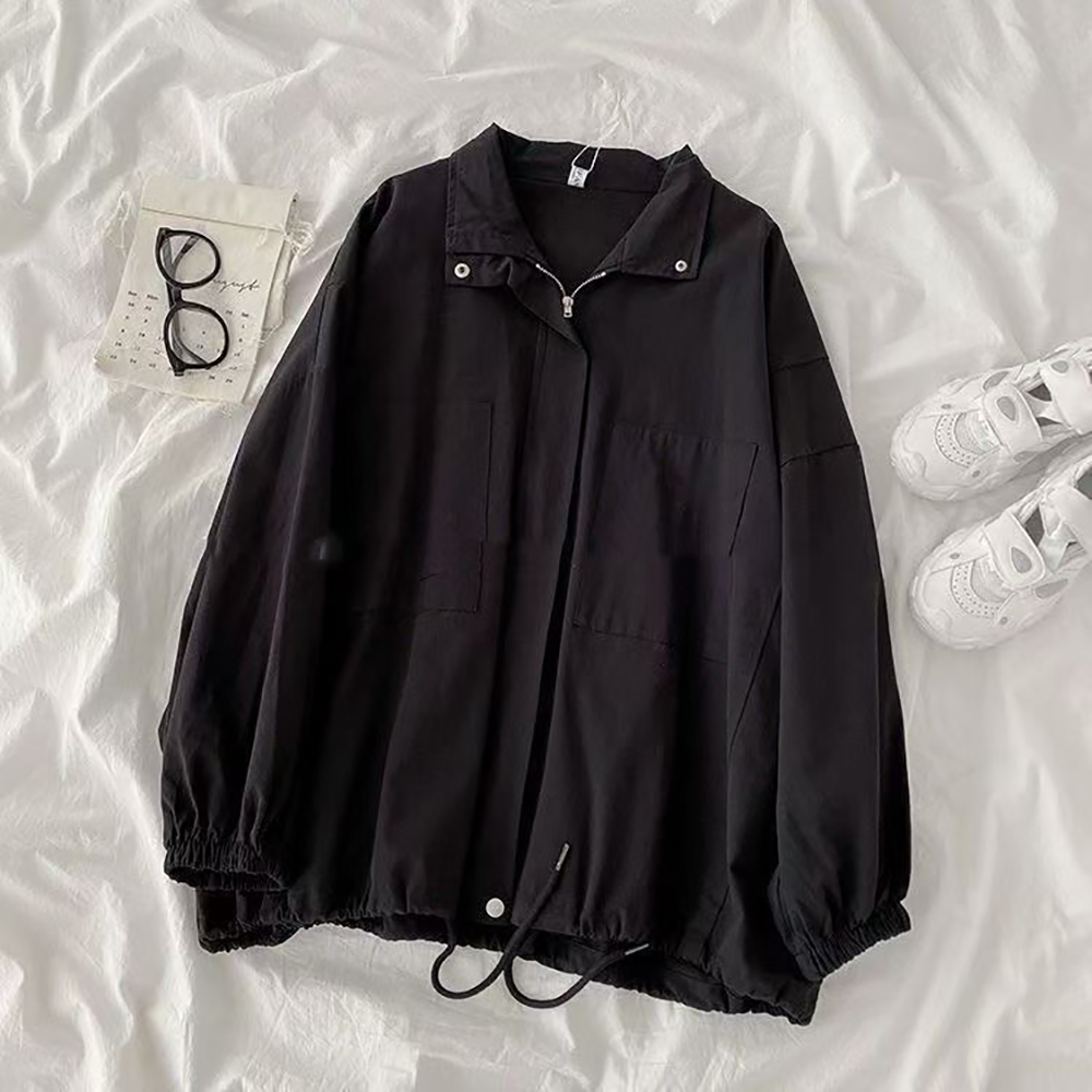 M. ORO CASHMERE Women's Modern Short Trench Coat,Long Sleeve Zip Up & Snap Button Black Coat for Work,Hiking,Trips & Everyday Wear