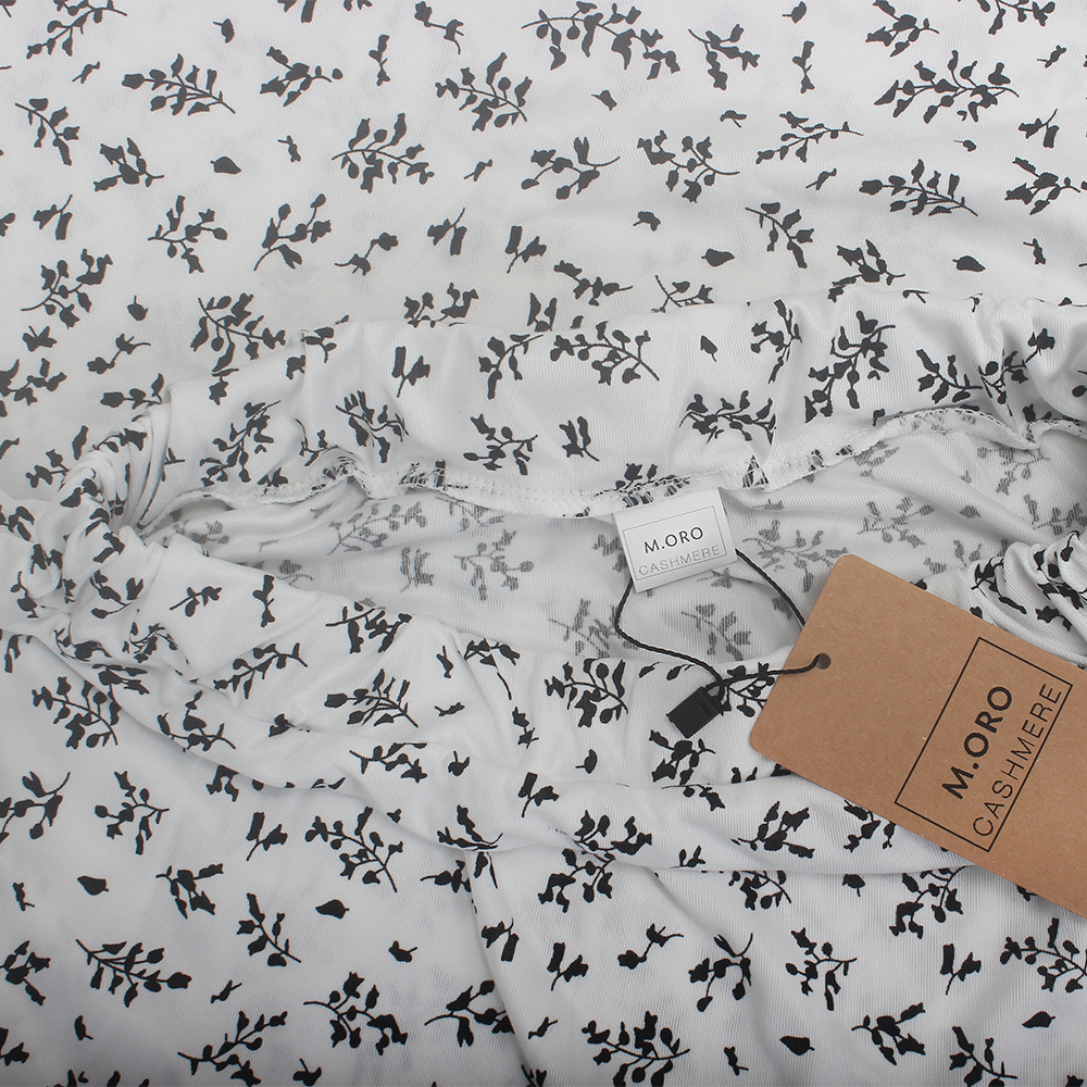 M. ORO CASHMERE Women's Floral Print Skirts,Casual Loose A-Line Elastic Waist Pleated Maxi Skirt