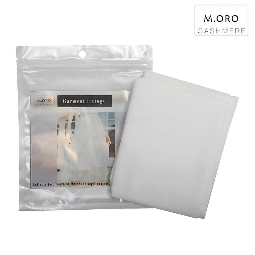 M. ORO CASHMERE Ultra-Soft & Breathable 100% Cotton Lining Fabric - White, Skin-Friendly Interlining for Sewing Dresses, Blouses, Skirts & Children's Clothing(60x60Inch)