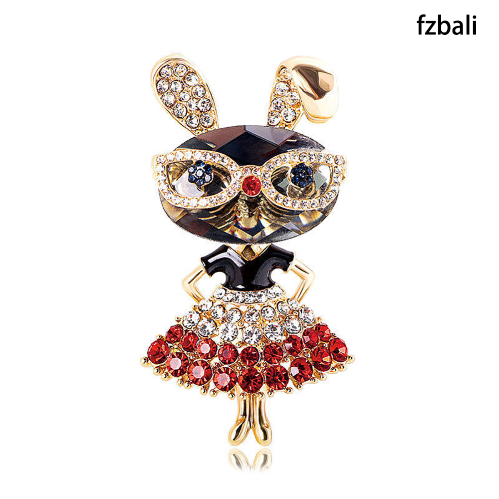 Fzbali Vintage Charming Rabbit Brooches for Women,Sparkling Crystal Alloy Brooch Pin for Blazers,Scarves,Tote Bags - Versatile Accessories for Daily Wear,Parties,Weddings Fzbali Vintage Charming Rabbit Brooches for Women,Sparkling Crystal Alloy Brooch Pin for Blazers,Scarves,Tote Bags - Versatile Accessories for Daily Wear,Parties,Weddings