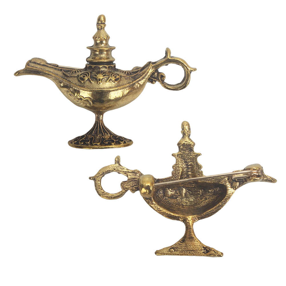 Fzbali Jewelry Brooches,Vintage Aladdin Genie Lamp Brooch Pin for Blazers,Sweaters,Scarves,Tote Bags - Versatile Accessories for Daily Wear,Parties,Weddings
