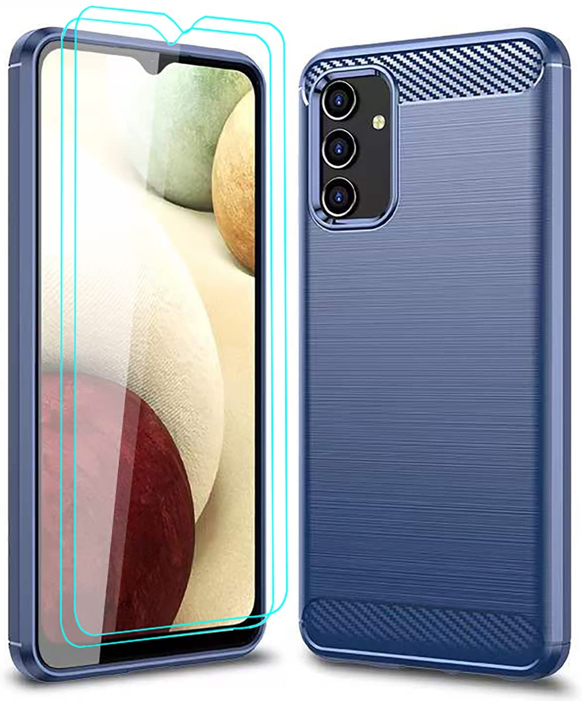 Compatible for Galaxy A13 5G Case with HD Screen Protector [2 Packs], SanSung A13 5G Case Soft TPU Cover Phone Case and Protection Cover for SanSung Galaxy A13 5G Phone(Blue)