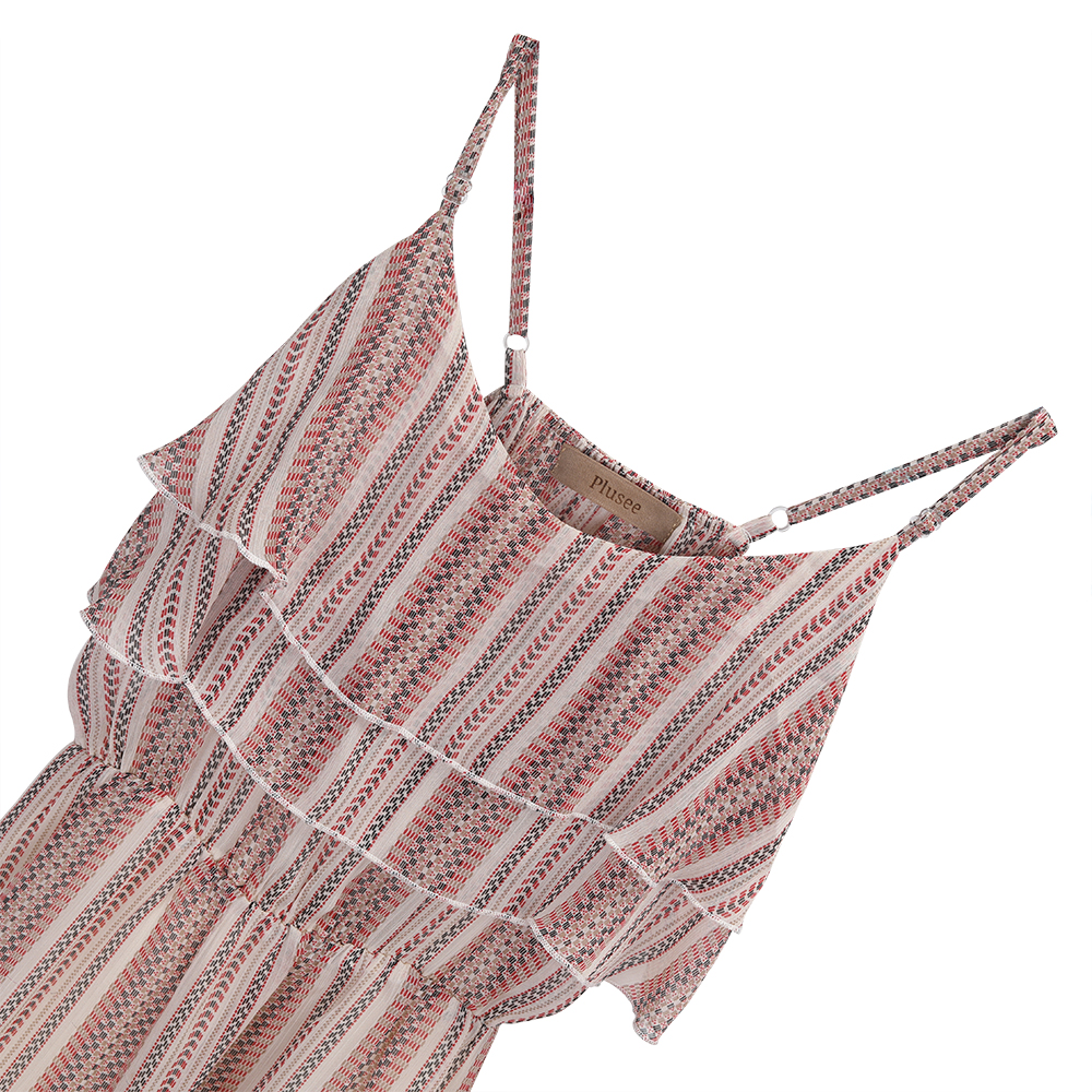 PLUSEE SUMMER FASHION SUSPENDER SKIRT LONG DRESS FOR WOMEN