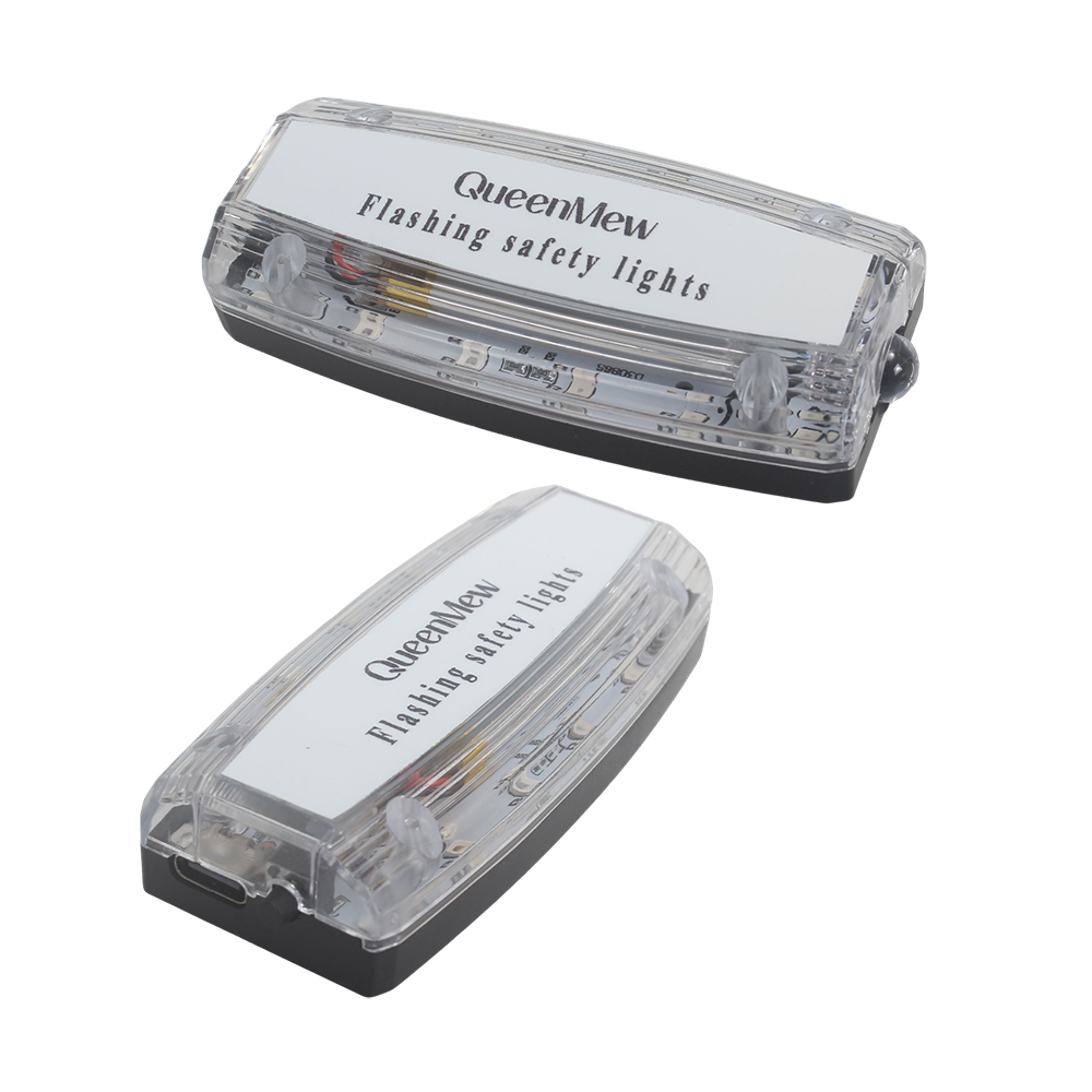 QueenMew USB Rechargeable Clip-on High Visibility Reflective Warning Light, Night Sports Outdoor Flashing safety lights for Cycling, Walking, Jogging，Construction Workers