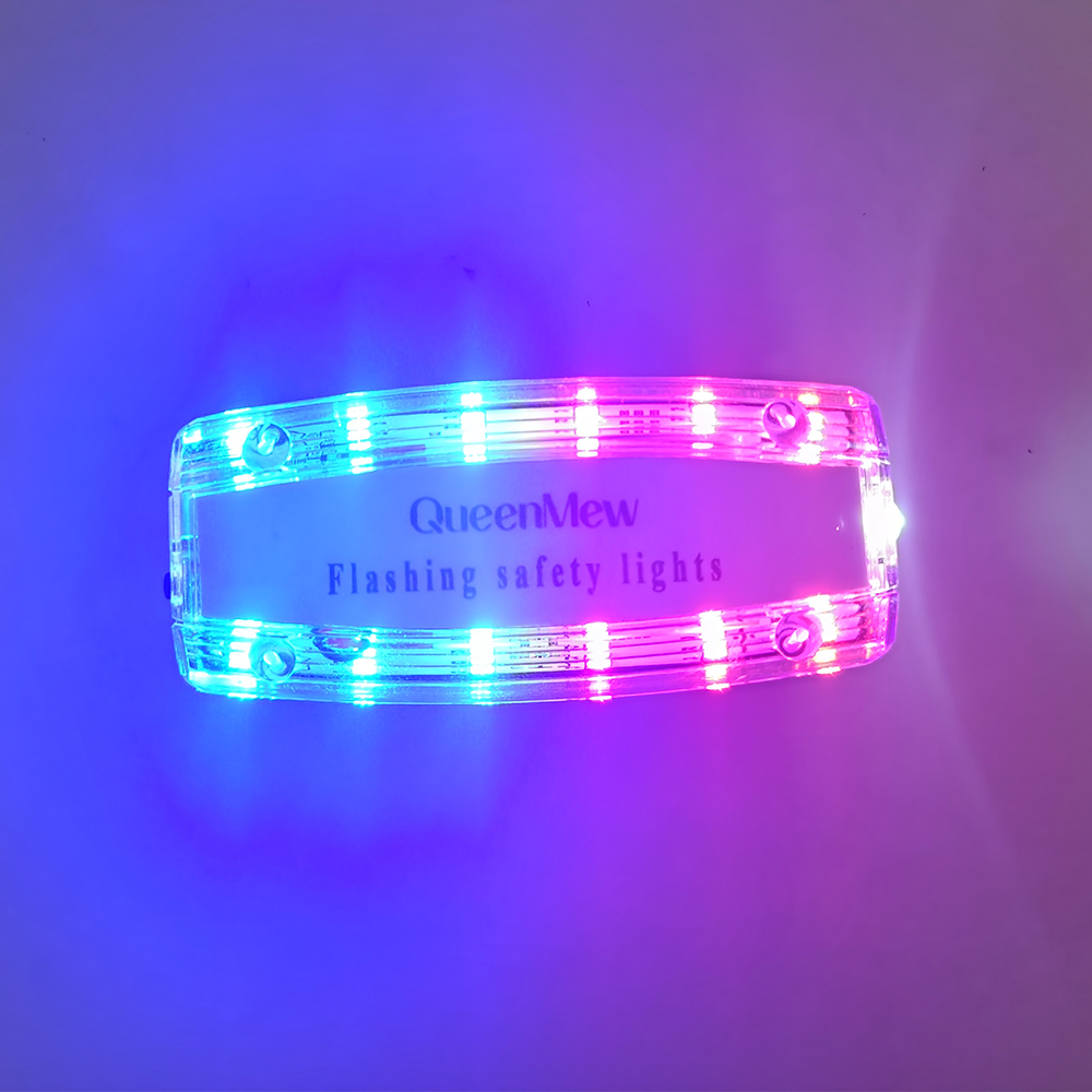 QueenMew USB Rechargeable Clip-on High Visibility Reflective Warning Light, Night Sports Outdoor Flashing safety lights for Cycling, Walking, Jogging，Construction Workers