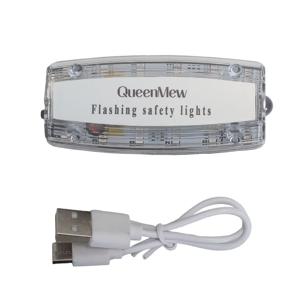 QueenMew USB Rechargeable Clip-on High Visibility Reflective Warning Light, Night Sports Outdoor Flashing safety lights for Cycling, Walking, Jogging，Construction Workers