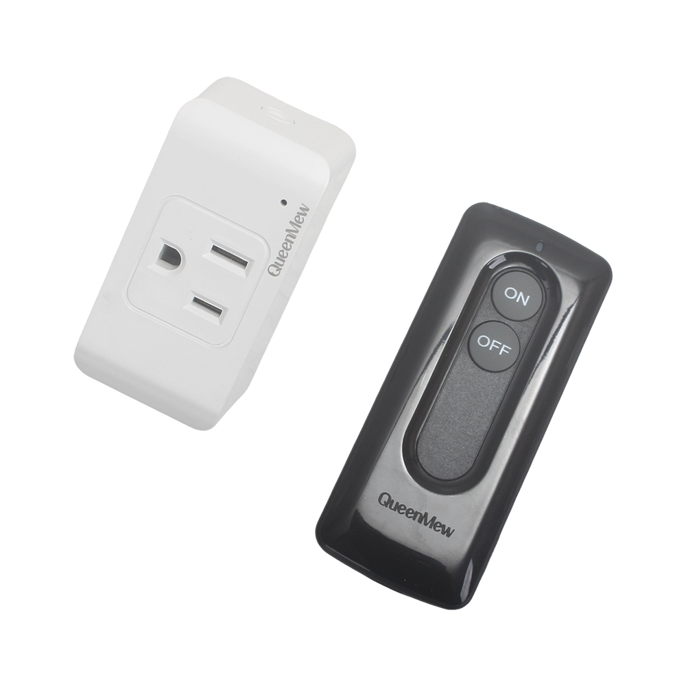 QueenMew Wireless Remote Control Outlet Switch Kit - 100FT Range, Expandable, Plug In Light Switch for Lamps, Fans, Christmas Lights & Home Appliances - Electro-dynamic apparatus for the remote control of signals