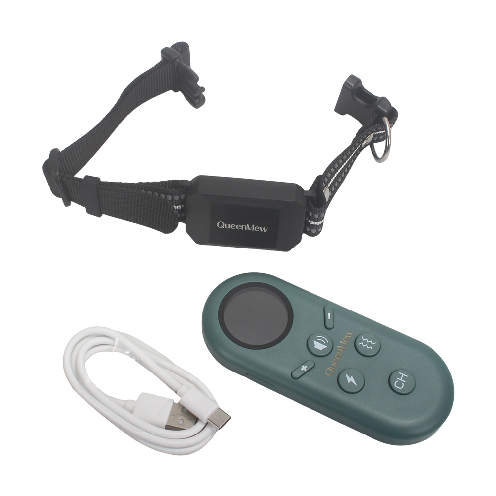 QueenMew Waterproof Rechargeable Electronic Collars to Train Animals with Remote & USB Charging Cable for Home & Outdoor Use