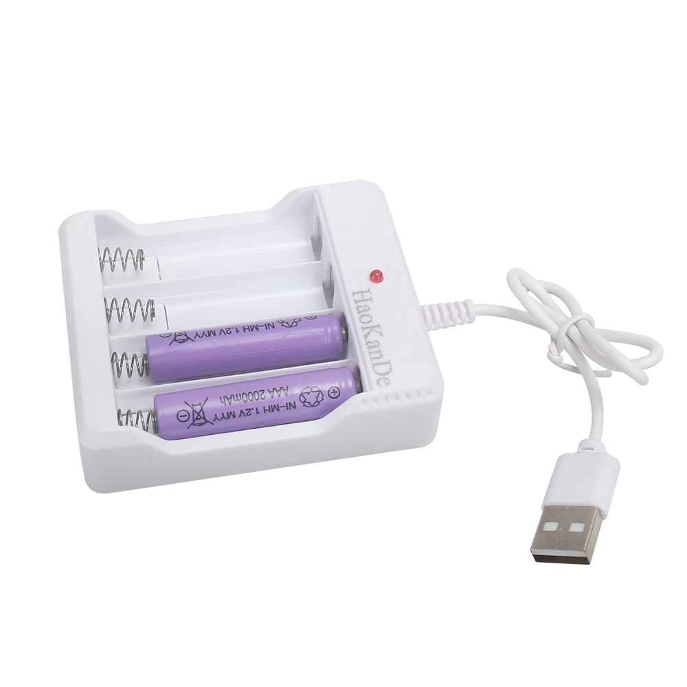 HaoKanDe Battery Chargers,4 Slot USB Plug Fast Battery Charger,AA AAA Rechargeable Batteries Charger 1Pcs