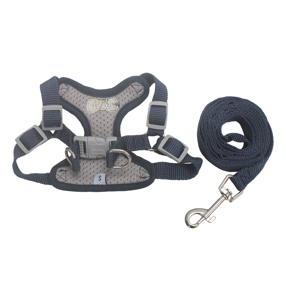 Dewormer Cute Bowtie Cat&Dog Harness and Leads Set, Adjustable Soft Padded Mesh Vest for Walking & Daily Use