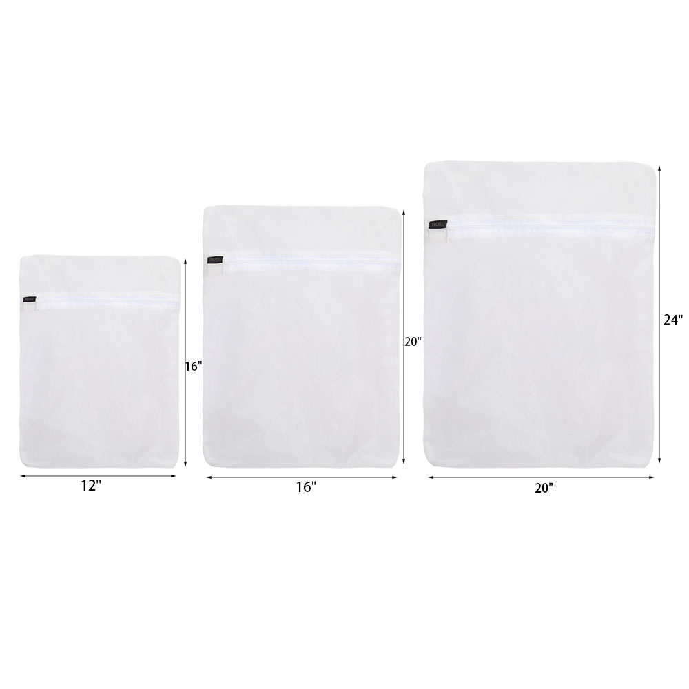HOSL White Delicate Durable Polyester Washing Bags for Washing Hosiery Laundry Blouse Underwear Bra and Lingerie etc .