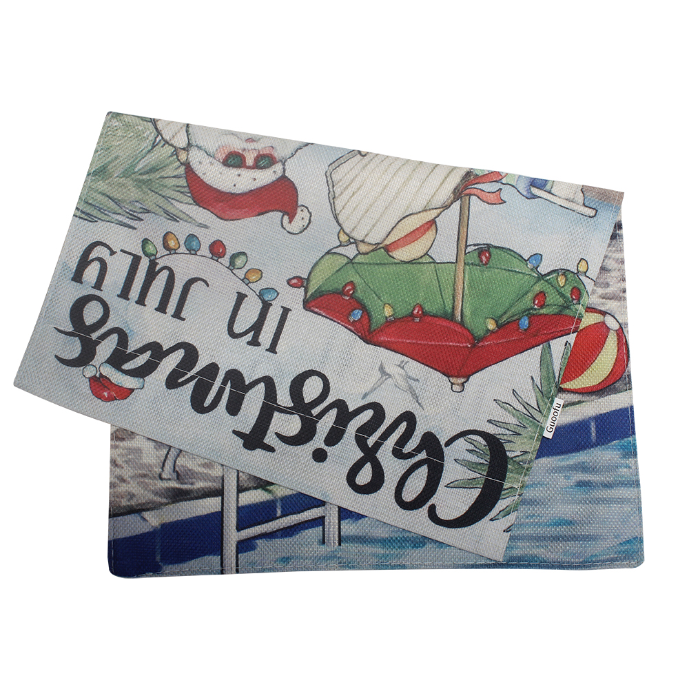 Guoofu Cloth Flags,Creative & Funny Santa Claus Garden Flag,Hanging Flag for Pool, Yard, and Beach Party Decorations 12x18Inch