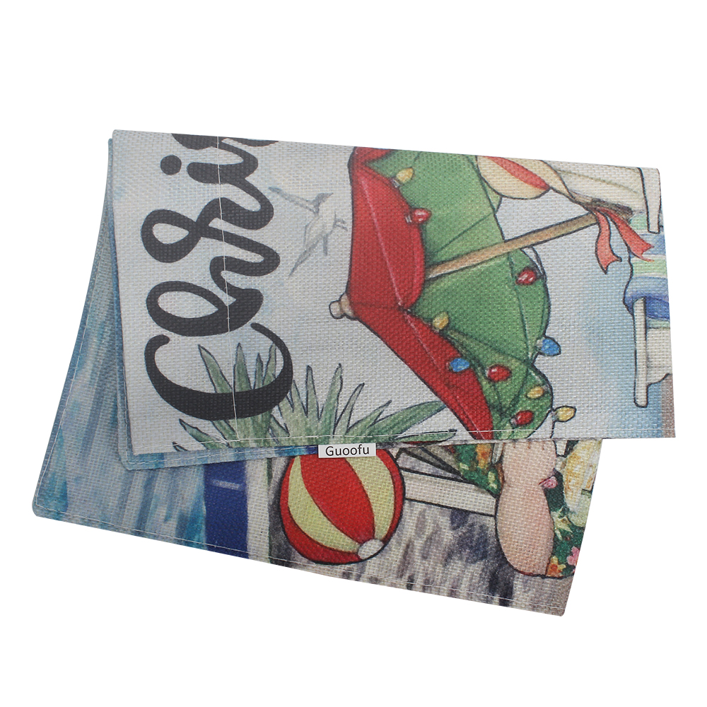 Guoofu Cloth Flags,Creative & Funny Santa Claus Garden Flag,Hanging Flag for Pool, Yard, and Beach Party Decorations 12x18Inch