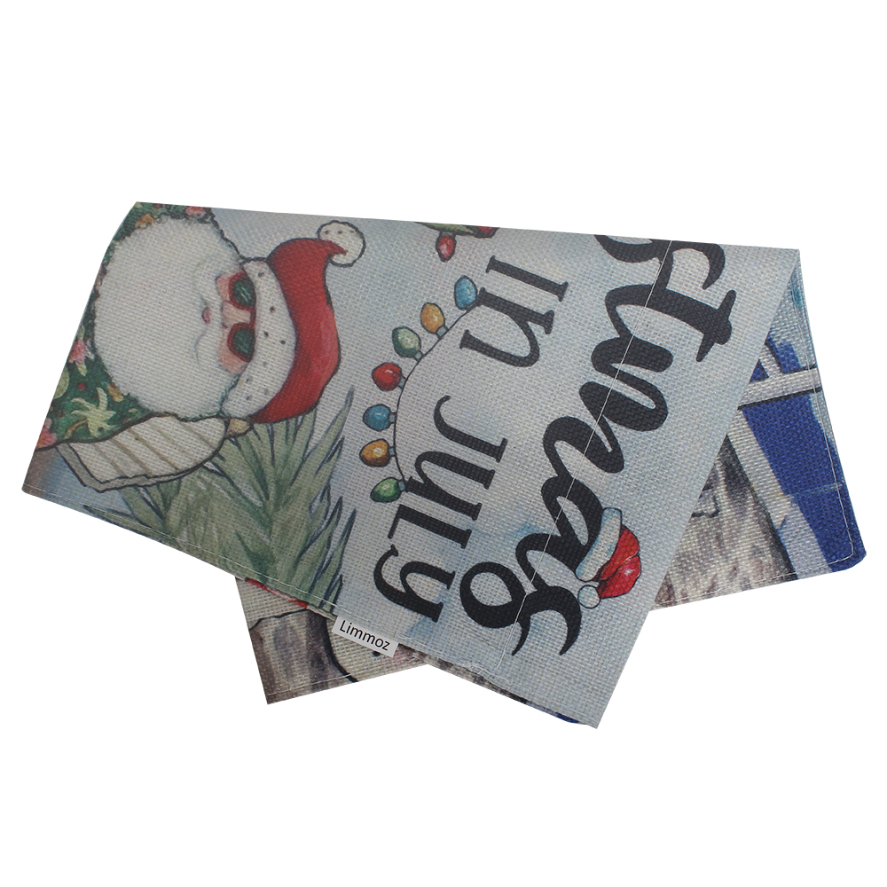 Limmoz Christmas in July Poolside Garden Flag - Funny Santa Relaxing Summer Decor Textile Flag for Patio, Lawn, & Home Outdoor Use 12x18inch