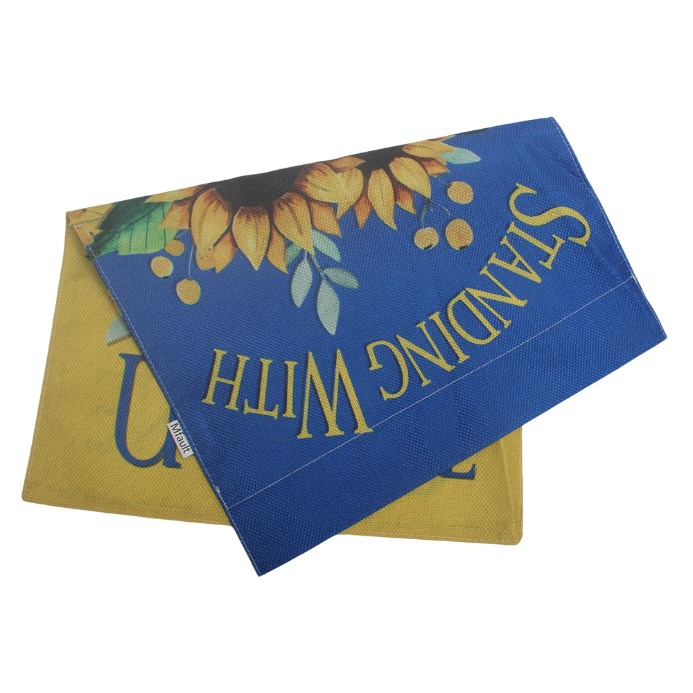 Mfault Durable Fabric Flag - Weatherproof Outdoor Yard Banner with Sunflowers for Solidarity ,Garden, Balcony & Home Decor 12x18 Inch