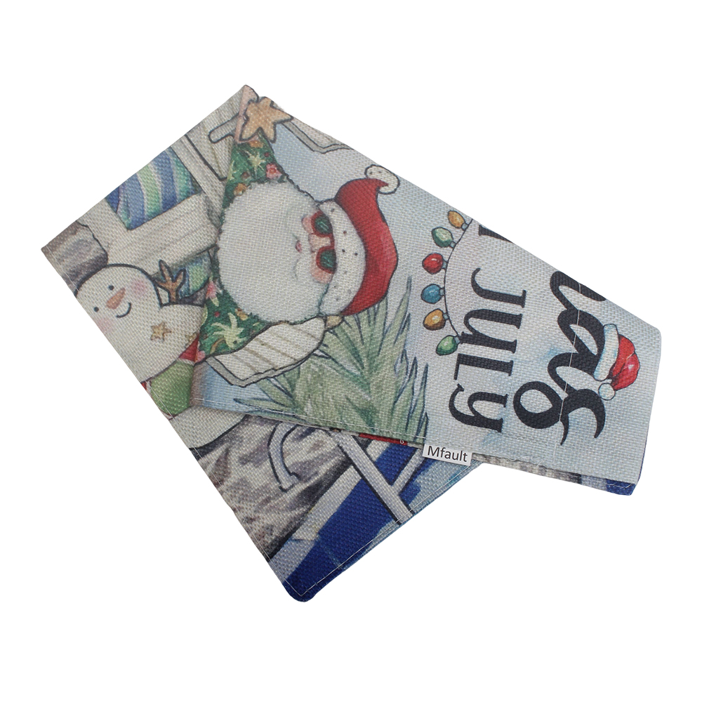 Mfault Summer Christmas Cloth Flag, Tropical Santa Theme, for Outdoor Yard, Lawn, Garden Decoration, Weatherproof & Durable, 12x18 Inch